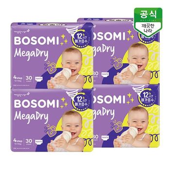 보솜이 메가드라이 팬티 기저귀 공용 대형 30개입 x 4팩_P378685773