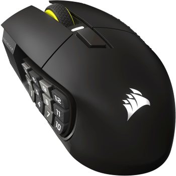 [해외] CORSAIR SCIMITAR ELITE WIRELESS SE 다중 버튼 무선 게임 마우스 엘가토 가상 스트림 데크 블루