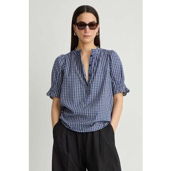 [해외] 어피스 어파트 블라우스 Apiece Apart Los Altos Top Navy Desai Plaid