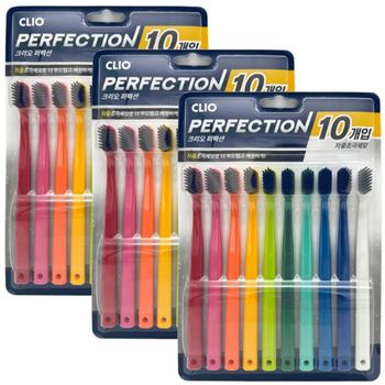 크리오 클리오 퍼펙션 차콜 초극세모 칫솔 30개입 잇몸보호부드러운모 가정용프리미엄칫솔