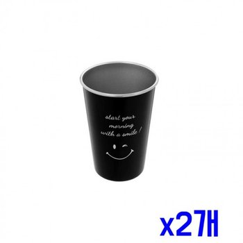 스테인리스 CITS7342 다용도 스마일 위생 컵(500ml)(블랙) x2개