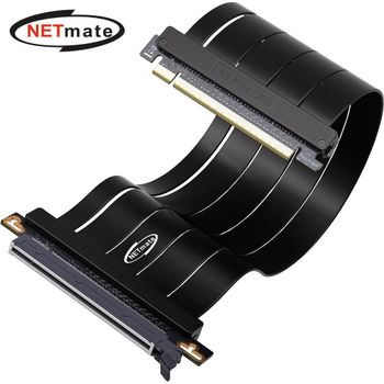 Netmate 232BMQ25 PCIe 5.0 180도 일자형 그래픽카드 라이저 케이블(블랙) 30cm