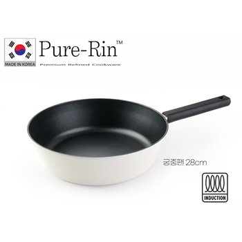 [Pure-Rin] 퓨어린  화이트  인덕션 (IH) 티타늄코팅  궁중팬(웍) 28cm