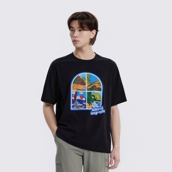 N262UTS906 윈도우 그래픽 세미오버핏 반팔 티셔츠 2종택1