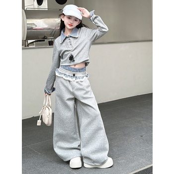 폴로 카라 체크 배색 상하 세트 R21151
