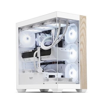 DARKFLASH DS900 ARGB 강화유리 화이트 우드 (미들타워)