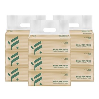 [삼정펄프] 그루 뽑아쓰는 무표백 키친타올 100매 3입x3개 (9팩)