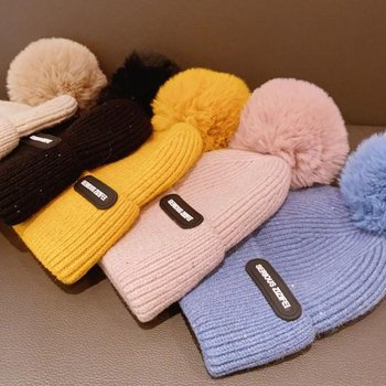 여성 겨울비트렌니 왕방울 이중보온 퍼 스팽글 패션 비니