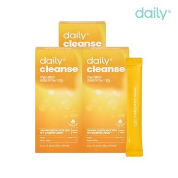 데일리 클렌즈 유기농 레몬즙 100프로 NFC 스페인산 레몬스틱 착즙 주스 14포, 3개