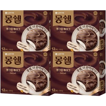 롯데웰푸드 몽쉘 생크림 카카오 408g x 4개