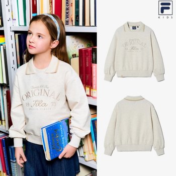 휠라코리아㈜ [신세계백화점][정상가 69,000원]●휠라키즈 여아 카라 맨투맨 할인가 41,900원 (FK2POH1305F_OTL)