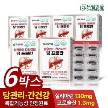 드림이음 바나바잎 혈당케어 밀크씨슬 간건강엔 당프로칸 6박스 6...