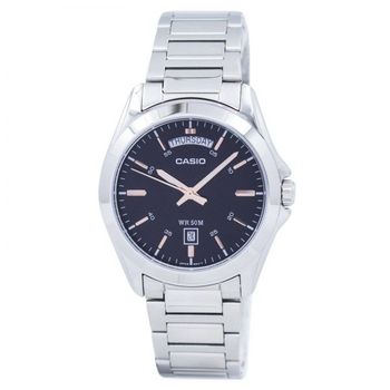 [해외] Casio 카시오 아날로그 쿼츠 루미너스 핸즈 스테인리스 스틸 MTP-1370D-1A2V 50미터 남성용 시계