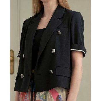 르니 실버 브로치 테일러드 더블 반팔 자켓 MK06JK212HJY_P420256090