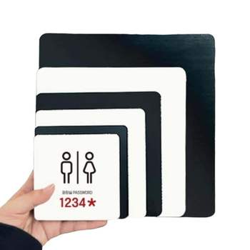 화장실 PASSWORD1 부착형 정사각안내판 22x22cm 블랙