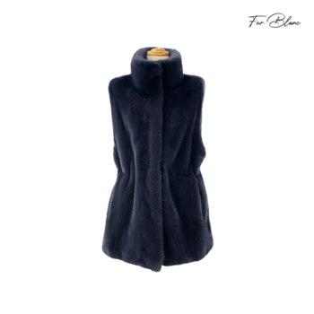 유럽 리얼밍크 하이넥 롱 베스트_FB3WVF101