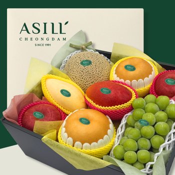 [신세계백화점][아실청담] 제철과일 선물세트 삼색다담 1호 4.6kg 입추 (멜론 샤인머스캣 태국망고 애플망고 사과 배)