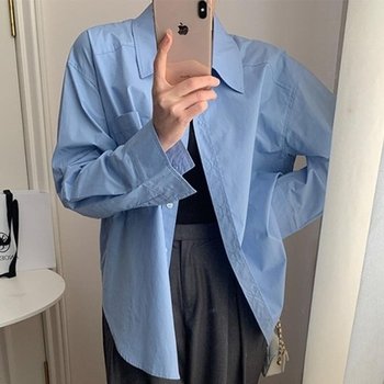 CCH3207여자 카라넷 오버핏 데일리 베이직 소라 셔츠_18155689_597559