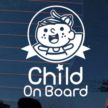 자동차스티커_스케치꼬마 child on board(화이트)