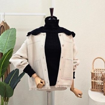 FW4J3JK31093_와이드 카라 스티치 니트 재킷