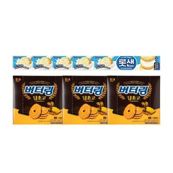 롯데 롯샌 파스퇴르 순우유맛 105g x5개 + 해태 버터링 딥초코 155g x3개