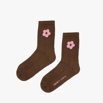[SANDY LIANG P E SOCKS] 샌드리앙 삭스 패션 꽃무늬 양말 Cocoa