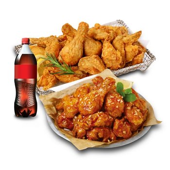 호식이두마리 후라이드+양념치킨+콜라500ml