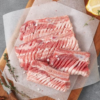 [고기장인백정] 무항생제 한돈 박포갈비(뼈삼겹) 400g x 2