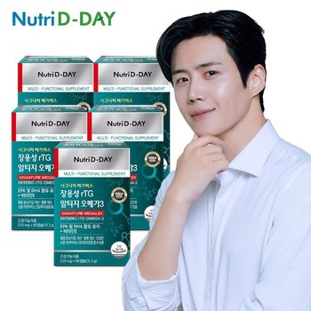 뉴트리디데이 장용성 rTG알티지 오메가3 메가렉스 60캡슐 x 5박스