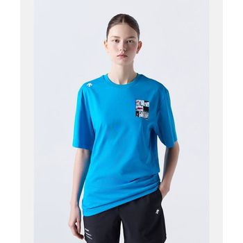 DESCENTE [DESCENTE X 김정윤 작가] 스몰 그래픽 반팔 티셔츠 블루(SQ223ETS61) 3119827