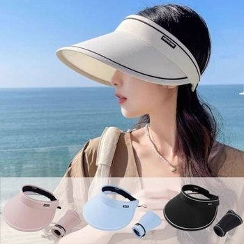 고품질 휴대용 썬캡 여성 여름모자 담을고 챙넓은 롤업 자외 (WEDDCB6)
