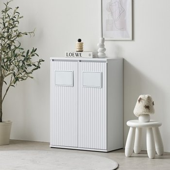 [히트가구] F41631 분리수거 휴지통 2칸 수납장 600 2colors (착불)