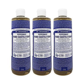 닥터브로너스 페퍼민트 퓨어 캐스틸 솝 민트향(지성) 475ml 올인원 바디워시 3개 (S49524165)