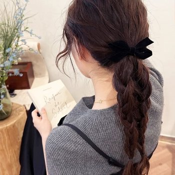 집게핀 블랙 핀 여성머리핀 머리묶기 빨간 포인 리본집게핀  머리장식  헤어고정  헤어핀