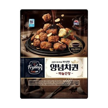 사조 대림선 Fryday 양념 치퀸 마늘간장 380g x 6봉 냉동 치킨 (37279292)