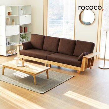 [로코코] 켄우드 기능성 패브릭 4인 원목소파(백화점 상품권 증정 ...