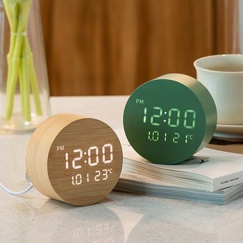 테스나 문폴 우드 인테리어 LED 탁상시계