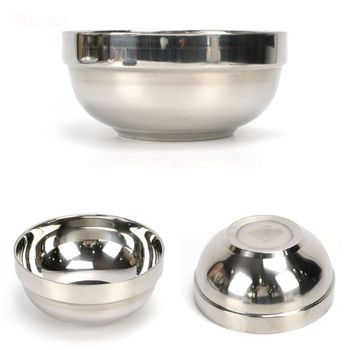 원룸꾸미기 이중 스텐 비빔밥 후식 냉면 국수 그릇 18.2cm 5호 주방아이템