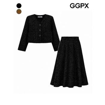 노카라 쓰리 버튼 트위드 셋업 (GQ9ST001F)