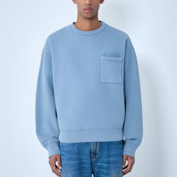 26 FW 마르니 싱글 포켓 패치 코튼 크루넥 스웨트셔츠 블루 FUMU0151GX USCY95 TCB31