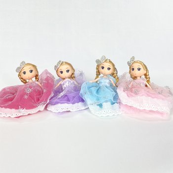 키링 열쇠고리 키홀더 리틀 눈꽃 리본 티아라 프린세스 인형 4Colors X ( 2매입 )