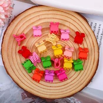 블루밍 헤어집게핀 토끼 10개입 꽃핀 포인트핀 머리핀 미니 미용실핀 앞 옆 헤어액세서리