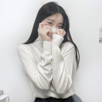 답답한 겨울 여유로운 핏 크림 목폴라 니트 (S7919216)