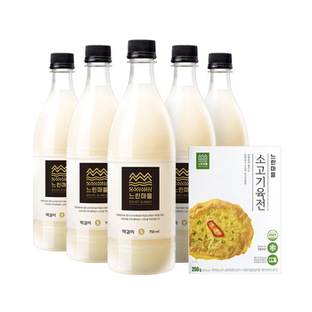 무아스파탐 프리미엄 느린마을막걸리 750ml x 5입 + 육전