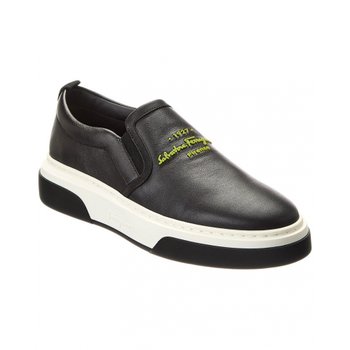 [해외] 살바토레 페라가모 카시나 새들 레더 스니커즈 블랙