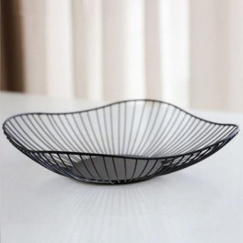 (GTS72748)모던포인트 USBB7820 철제 바구니(31x6.5cm) (웨이브 블랙)