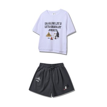 25신상 남여공용키즈 익곰 펭귄 5부 반팔 반바지셋업KQ2TSF253953-2_US