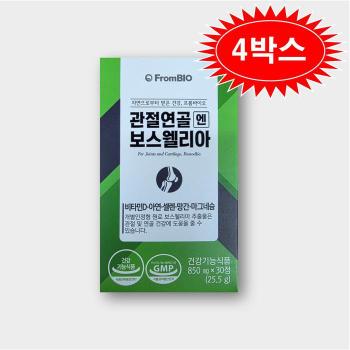 [프롬바이오] 프롬바이오 보스웰리아 관절연골 엔 850mg x 30정 4박스 (S43262449)