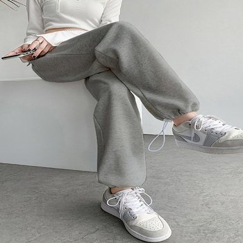 여성 데일리 조거 캐주얼 트레이닝 팬츠 밴딩 스트링 트레이닝 캠핑룩