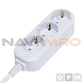 [VCH972MO]자재 정격전압 3구 1EA/2호(1.5m)10A 250V